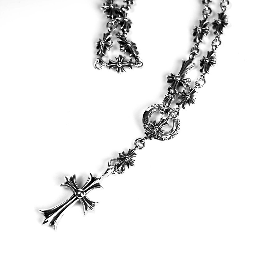 Shooting Streetwear with Chrome Hearts Necklace